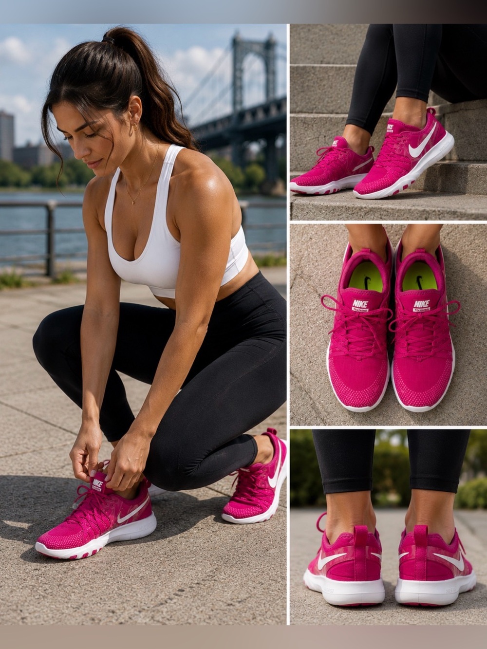 Nike Women’s Hot Pink and White Athletic Training Shoes